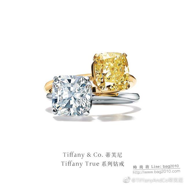 Tiffany純銀飾品 蒂芙尼女士專櫃爆款四爪鑲嵌方鑽戒指  zgt1718